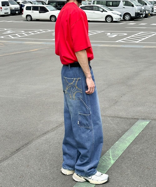 Perushu（ペルーシュ）の「立体刺繍ペインターデニム（デニムパンツ・メンズ・ダークブラウン/インディゴブルー/ブラック・SMALL/MEDIUM/LARGE）」の4枚目の写真