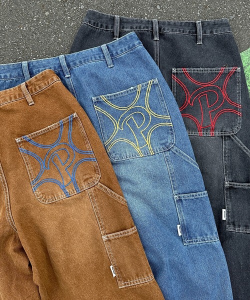 Perushu（ペルーシュ）の「立体刺繍ペインターデニム（デニムパンツ・メンズ・ダークブラウン/インディゴブルー/ブラック・SMALL/MEDIUM/LARGE）」の12枚目の写真