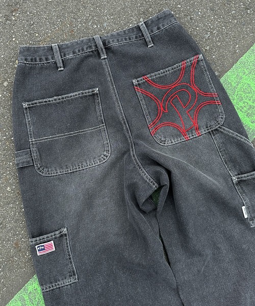 Perushu（ペルーシュ）の「立体刺繍ペインターデニム（デニムパンツ・メンズ・ダークブラウン/インディゴブルー/ブラック・SMALL/MEDIUM/LARGE）」の6枚目の写真