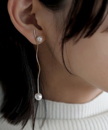 ウェーブラインパールピアス