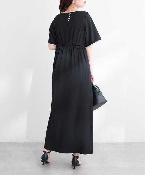 natural couture(ナチュラルクチュール)の「【WEB限定】osonoハチワレスリーブスリットワンピース(ワンピース・レディース・ブルー系その他/イエロー/ブラック/アイボリー・LARGE/MEDIUM)」の12枚目の写真