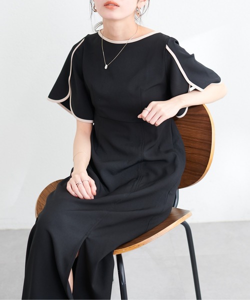 natural couture(ナチュラルクチュール)の「【WEB限定】osonoハチワレスリーブスリットワンピース(ワンピース・レディース・ブルー系その他/イエロー/ブラック/アイボリー・LARGE/MEDIUM)」の11枚目の写真