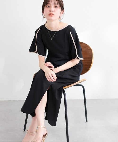 natural couture(ナチュラルクチュール)の「【WEB限定】osonoハチワレスリーブスリットワンピース(ワンピース・レディース・ブルー系その他/イエロー/ブラック/アイボリー・LARGE/MEDIUM)」の10枚目の写真