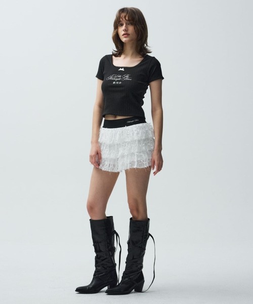 Midnight Move（ミッドナイトムーブ）の「Midnight Move／リボンスカート（裏地パンツあり）（スカート・レディース・ホワイト/ブラック・FREE）」の21枚目の写真