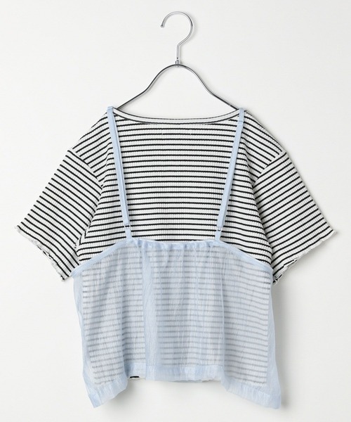 GLOBAL WORK(グローバルワーク)の「チビT*シアーキャミSET/AND YUA ANY/122445(Tシャツ/カットソー・キッズ・ブルー/アイボリー・150cm/160cm)」の19枚目の写真