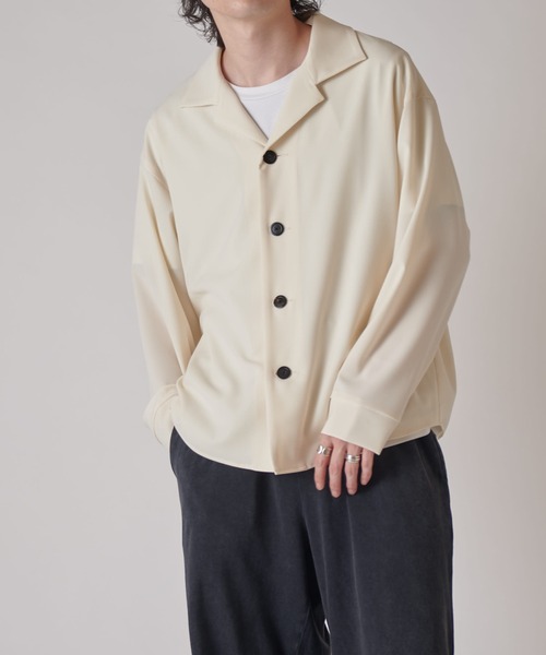 Lui's(ルイス)の「【ジェンダーレス】オープンカラーバルーンシャツブルゾン(シャツ/ブラウス・レディース・ブラック/オリーブ/オフホワイト・M/S)」の4枚目の写真