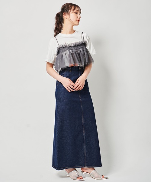 31 Sons de mode（トランテアン　ソン　ドゥ　モード）の「ペンシルデニムスカート（デニムスカート・レディース・インディゴブルー/ブラック・36/38）」の14枚目の写真