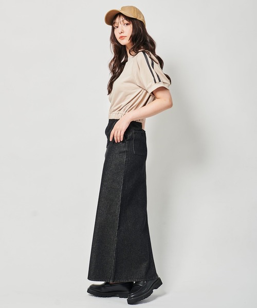 31 Sons de mode（トランテアン　ソン　ドゥ　モード）の「ペンシルデニムスカート（デニムスカート・レディース・インディゴブルー/ブラック・36/38）」の4枚目の写真