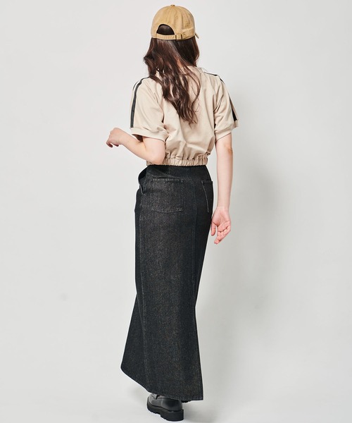 31 Sons de mode（トランテアン　ソン　ドゥ　モード）の「ペンシルデニムスカート（デニムスカート・レディース・インディゴブルー/ブラック・36/38）」の8枚目の写真