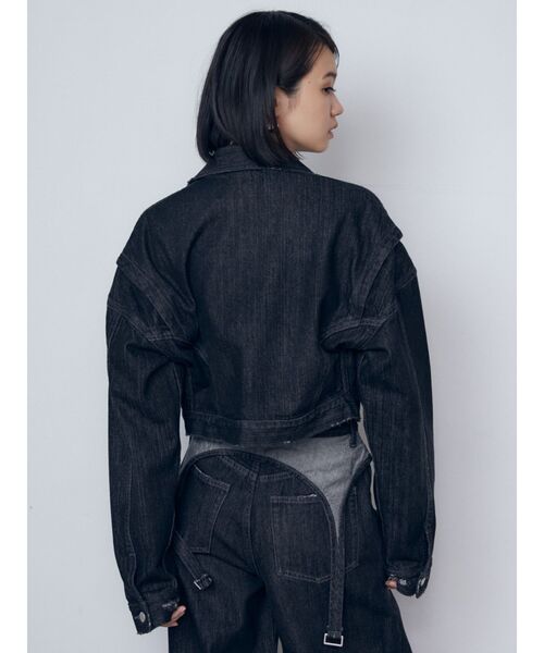 EMODA（エモダ）の「クロップドデニムブルゾン（デニムジャケット・レディース・ブラック/インディゴブルー/グレー・FREE）」の12枚目の写真