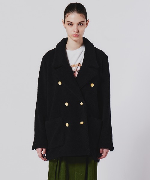 新品タグ付きダブルスタンダードクロージンググレーウールパイルダブル