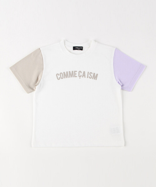 COMME CA ISM（コムサイズム）の「半袖ロゴTシャツ（Tシャツ/カットソー・キッズ・グリーン/ピンク/ホワイト系/オートミール・150cm/120cm/140cm/130cm/100cm/110cm）」の2枚目の写真