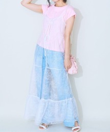 <大きいサイズ> レースティアードキャミワンピース marun