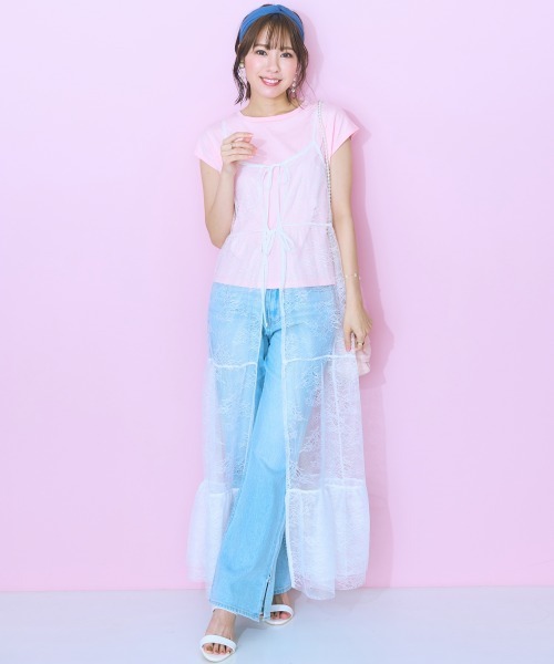 marun(マルン)の「<大きいサイズ> レースティアードキャミワンピース marun(ワンピース・レディース・オフホワイト/ブラック・L/5L/4L/3L/LL)」の22枚目の写真