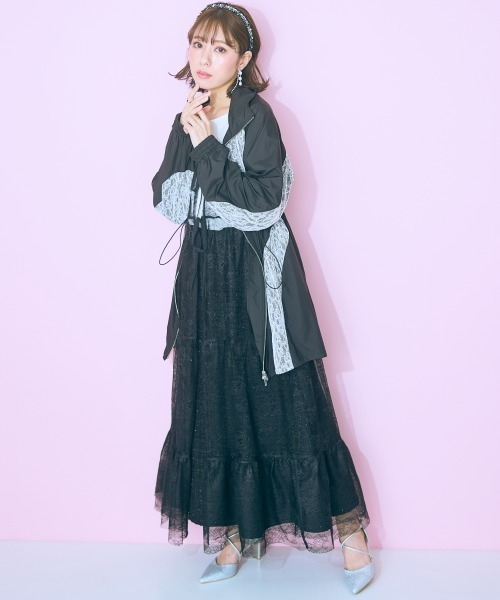 marun(マルン)の「<大きいサイズ> レースティアードキャミワンピース marun(ワンピース・レディース・オフホワイト/ブラック・L/5L/4L/3L/LL)」の4枚目の写真