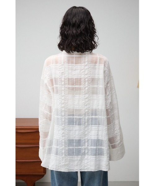 AZUL by moussy（アズールバイマウジー）の「シアースキッパーブラウス（シャツ/ブラウス・レディース・オフホワイト/レッド/ブラック・FREE）」の11枚目の写真