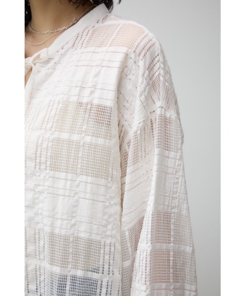 AZUL by moussy（アズールバイマウジー）の「シアースキッパーブラウス（シャツ/ブラウス・レディース・オフホワイト/レッド/ブラック・FREE）」の13枚目の写真