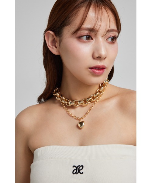 rienda(リエンダ)の「2WAYチェーンハートネックレス(ネックレス・レディース・ゴールド・FREE)」の7枚目の写真