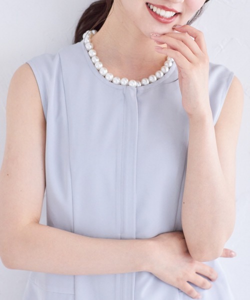 ポケット付きパール装飾ペプラムジレ（ベスト）｜tocco closet