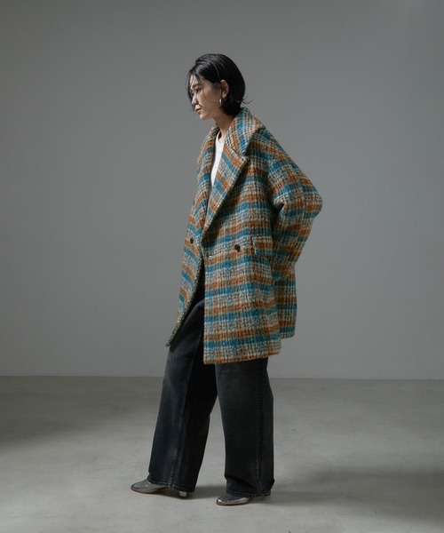 SALON adam et rope'（サロン アダム エ ロペ）の「BALLI (バリ)シャギービックカラーPコート（ピーコート・レディース・ベージュ系その他/ブルー系その他4・FREE）」の5枚目の写真