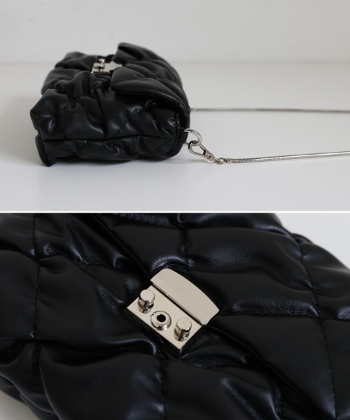 select MOCA(セレクトモカ)の「フェイクレザーキルティングショルダーバッグ(ショルダーバッグ・レディース・ブラック/アイボリー・FREE)」の22枚目の写真