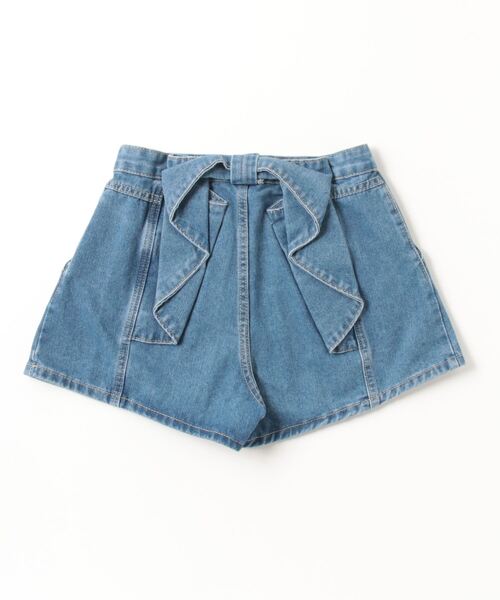 【関税込み】RECTO ベージュ Ribbon デニムショートパンツ RECTOのベージュ Ribbon デニムショートパンツがセール中