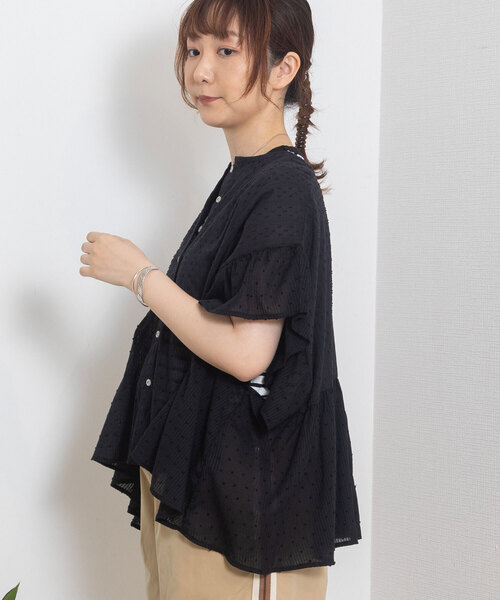 POU DOU DOU（プードゥドゥ）の「ふんわり袖前あきブラウス（シャツ/ブラウス・レディース・ブラック/ブルー/オフホワイト・M）」の20枚目の写真
