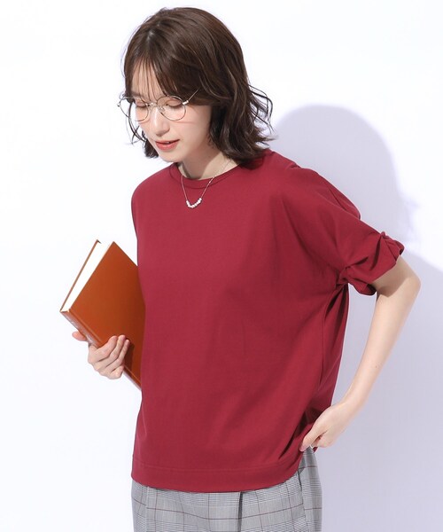 DRESKIP（ドレスキップ）の「◆【UV】秋色で大人のこなれ感 お袖タックトップス（Tシャツ/カットソー・レディース・ブラック/ライトベージュ/ブラウン系/ボルドー・03/02/04）」の4枚目の写真