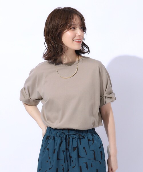 DRESKIP（ドレスキップ）の「◆【UV】秋色で大人のこなれ感 お袖タックトップス（Tシャツ/カットソー・レディース・ブラック/ライトベージュ/ブラウン系/ボルドー・03/02/04）」の9枚目の写真