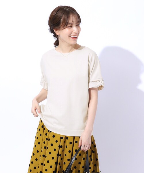 DRESKIP（ドレスキップ）の「◆【UV】秋色で大人のこなれ感 お袖タックトップス（Tシャツ/カットソー・レディース・ブラック/ライトベージュ/ブラウン系/ボルドー・03/02/04）」の17枚目の写真