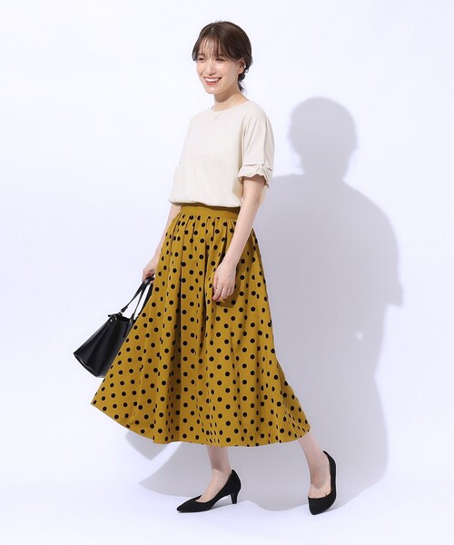 DRESKIP（ドレスキップ）の「◆【UV】秋色で大人のこなれ感 お袖タックトップス（Tシャツ/カットソー・レディース・ブラック/ライトベージュ/ブラウン系/ボルドー・03/02/04）」の19枚目の写真