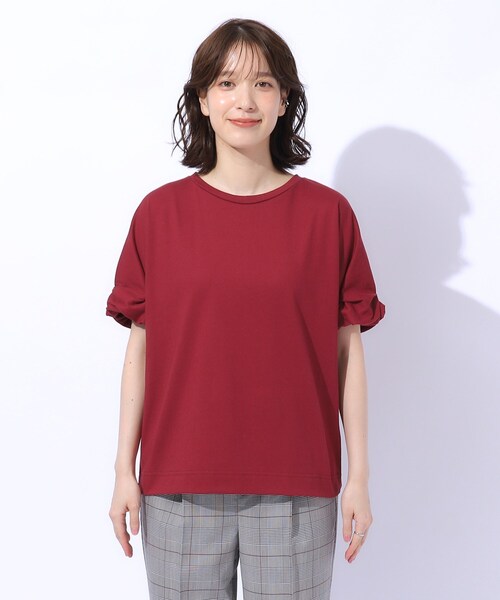 DRESKIP（ドレスキップ）の「◆【UV】秋色で大人のこなれ感 お袖タックトップス（Tシャツ/カットソー・レディース・ブラック/ライトベージュ/ブラウン系/ボルドー・03/02/04）」の21枚目の写真