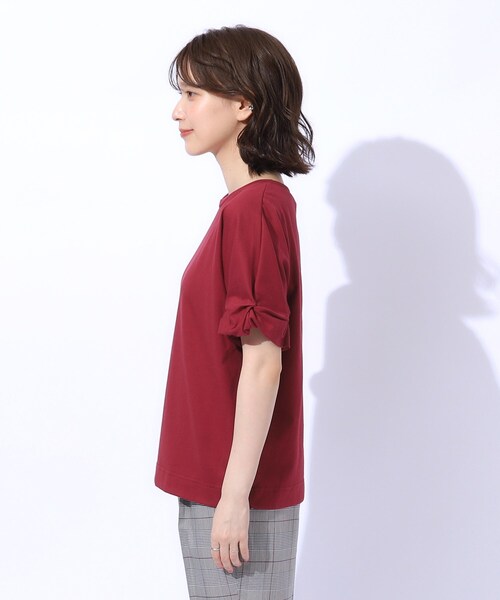 DRESKIP（ドレスキップ）の「◆【UV】秋色で大人のこなれ感 お袖タックトップス（Tシャツ/カットソー・レディース・ブラック/ライトベージュ/ブラウン系/ボルドー・03/02/04）」の22枚目の写真