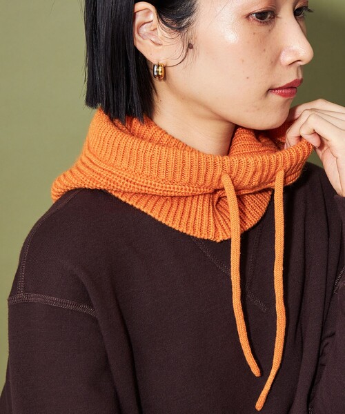 CITEN(シテン)の「<CITEN>ニットフードバラクラバ(ニットキャップ/ビーニー・レディース・ライトブルー/ダークグレー/オレンジ/ライトグレー・FREE)」の4枚目の写真