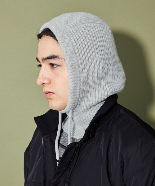 CITEN(シテン)の「<CITEN>ニットフードバラクラバ(ニットキャップ/ビーニー・レディース・ライトブルー/ダークグレー/オレンジ/ライトグレー・FREE)」の6枚目の写真