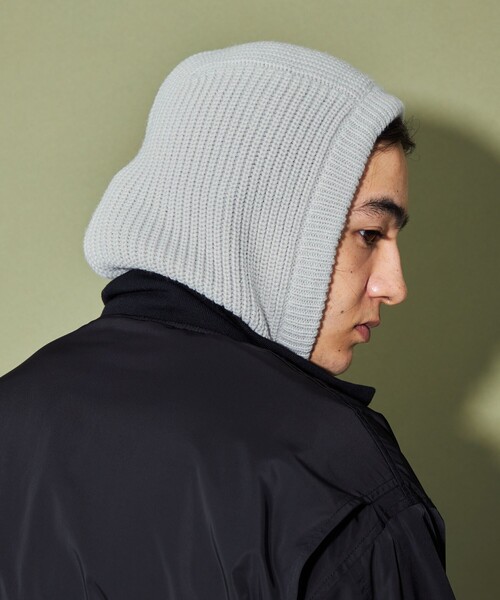 CITEN(シテン)の「<CITEN>ニットフードバラクラバ(ニットキャップ/ビーニー・レディース・ライトブルー/ダークグレー/オレンジ/ライトグレー・FREE)」の7枚目の写真