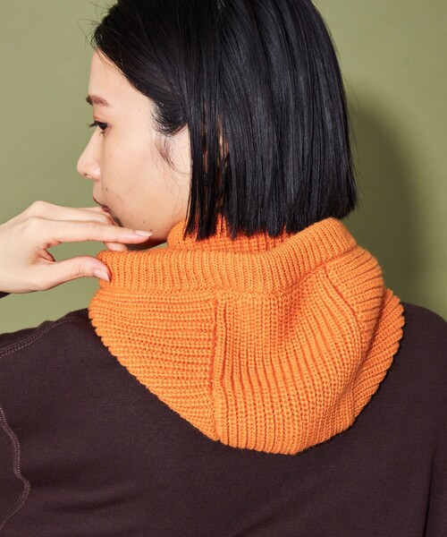 CITEN(シテン)の「<CITEN>ニットフードバラクラバ(ニットキャップ/ビーニー・レディース・ライトブルー/ダークグレー/オレンジ/ライトグレー・FREE)」の11枚目の写真