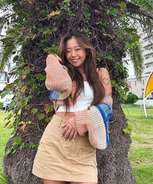 ROXY（ロキシー）の「THE CHEMISTRY OF LOV/ロキシースコート付きスカート（スカート・レディース・カーキ/ブラック/ベージュ・LARGE/MEDIUM/SMALL）」の2枚目の写真