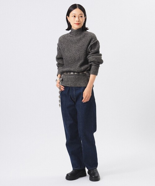 BEAMS BOY(ビームスボーイ)の「5ゲージ プレーティング ハイネック ニット(ニット/セーター・レディース・チャコールグレー/ホワイト系その他7/ブラウン・ONE SIZE)」の4枚目の写真
