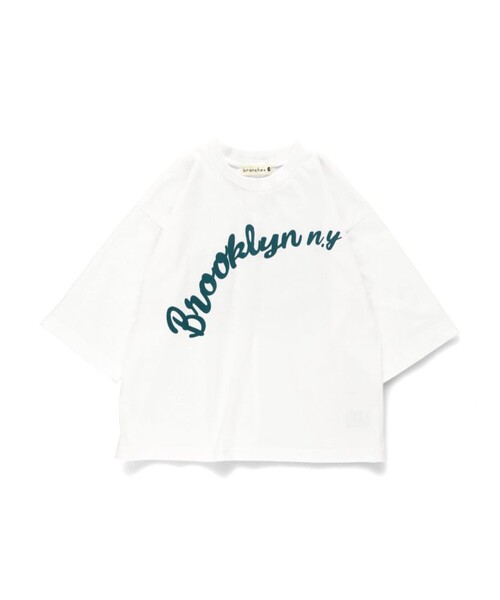 BRANSHES（ブランシェス）の「フロッキープリント6.5分袖Tシャツ（Tシャツ/カットソー・キッズ・ブラウン/ライトグレー/オフホワイト・130/110/100/140/120/150/90/80）」の4枚目の写真