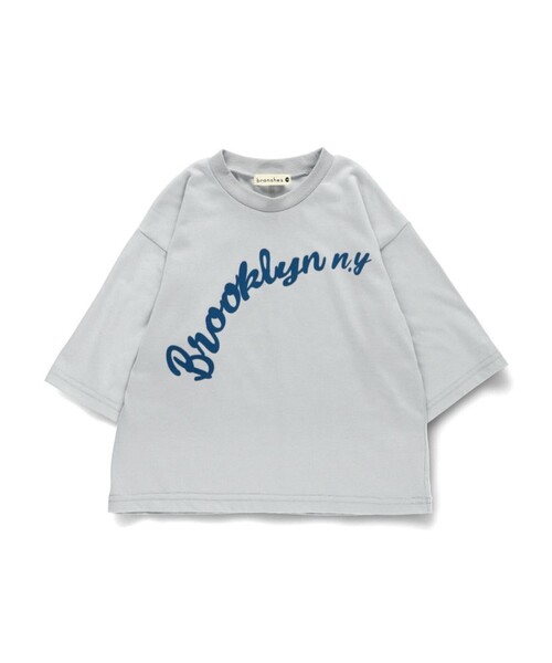 BRANSHES（ブランシェス）の「フロッキープリント6.5分袖Tシャツ（Tシャツ/カットソー・キッズ・ブラウン/ライトグレー/オフホワイト・130/110/100/140/120/150/90/80）」の8枚目の写真