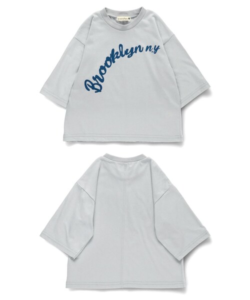 BRANSHES（ブランシェス）の「フロッキープリント6.5分袖Tシャツ（Tシャツ/カットソー・キッズ・ブラウン/ライトグレー/オフホワイト・130/110/100/140/120/150/90/80）」の12枚目の写真