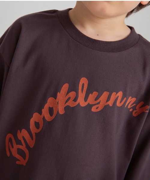 BRANSHES（ブランシェス）の「フロッキープリント6.5分袖Tシャツ（Tシャツ/カットソー・キッズ・ブラウン/ライトグレー/オフホワイト・130/110/100/140/120/150/90/80）」の13枚目の写真