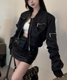 AsheKsha（アシクシャ）の「ショート丈ジップジャケット（ブルゾン）」