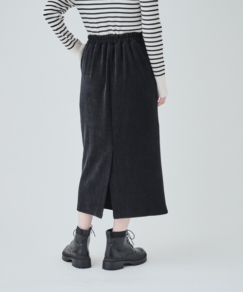 DRESKIP（ドレスキップ）の「◆きれいなIラインで大人っぽく コーデュロイナロースカート（スカート・レディース・マスタード/ダークグレー/ブラック・04/02/03）」の5枚目の写真