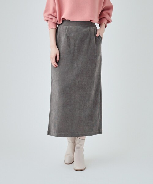 DRESKIP（ドレスキップ）の「◆きれいなIラインで大人っぽく コーデュロイナロースカート（スカート・レディース・マスタード/ダークグレー/ブラック・04/02/03）」の9枚目の写真