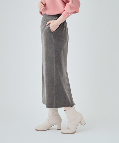 DRESKIP（ドレスキップ）の「◆きれいなIラインで大人っぽく コーデュロイナロースカート（スカート・レディース・マスタード/ダークグレー/ブラック・04/02/03）」の10枚目の写真