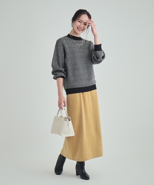DRESKIP（ドレスキップ）の「◆きれいなIラインで大人っぽく コーデュロイナロースカート（スカート・レディース・マスタード/ダークグレー/ブラック・04/02/03）」の17枚目の写真