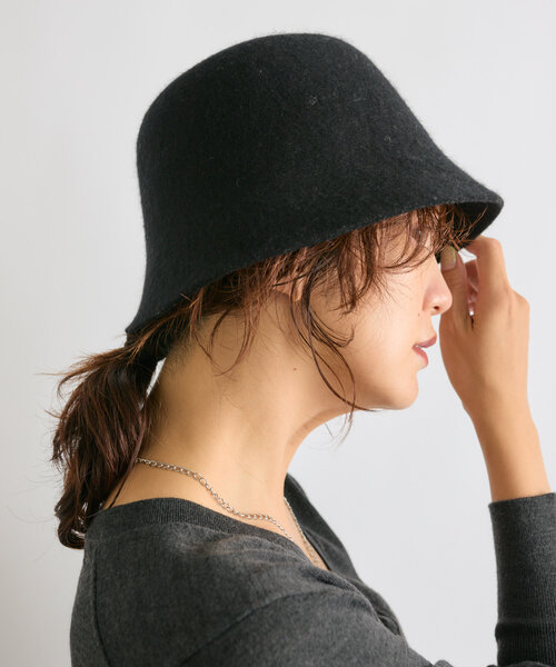 RIVE DROITE（リヴドロワ）の「【シーズンムードを高める】ウールバケットハット（ハット・レディース・グレー/ブラック・FREE）」の2枚目の写真