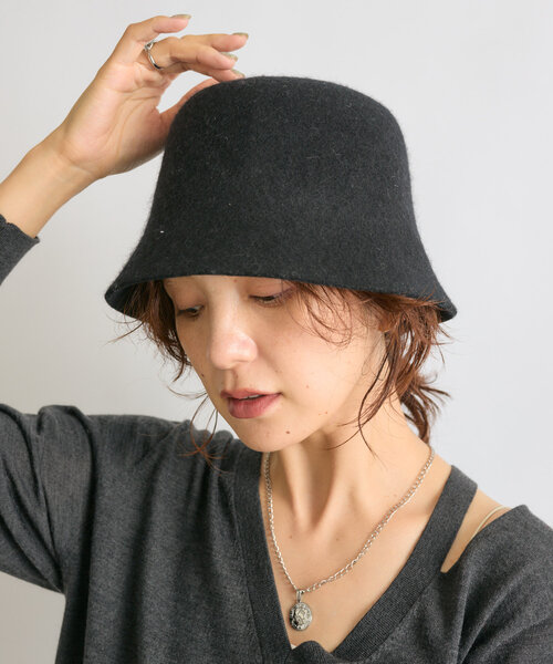 RIVE DROITE（リヴドロワ）の「【シーズンムードを高める】ウールバケットハット（ハット・レディース・グレー/ブラック・FREE）」の3枚目の写真